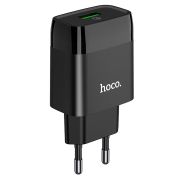 Адаптер Сетевой - Hoco C72Q, 1USB/18W/QC3.0 чёрный