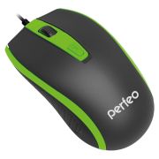 Мышь проводная Perfeo Profil чёрная/зелёная
