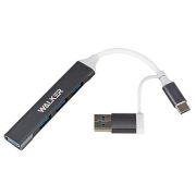 Разветвитель HUB > Type-C  Walker WHUB-11 + USB/3USB