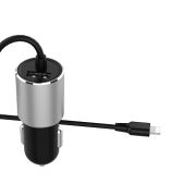 Адаптер Автомобильный с кабелем Lightning/USB - VDenmenv DZ11L, 1USB/2.4A чёрный