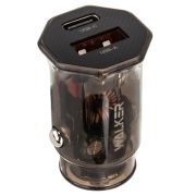 Адаптер Автомобильный - Walker WCR-61, 1USB/1USB-C/QC3.0/PD30W чёрный
