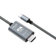 Видеокабель - Кабель HDMI (m) - Type-C (m) Walker WHD-57 поддержка 4К/30Гц (без доп.питания) 2 метра серый