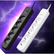 Сетевой фильтр Perfeo Power Stream 5 розеток защитные шторки 10А 2500 W 5 м чёрный