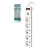 Сетевой фильтр Smartbuy с USB 10А 2200 W 5 розеток 18 м белый (SBSP-18U-W)