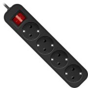 Сетевой удлинитель Defender G430 4 розеток 10А 2200W 3.0 м с заземлением выключатель