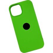 Чехол iPh 15 силикон SC зелёный яркий с лого